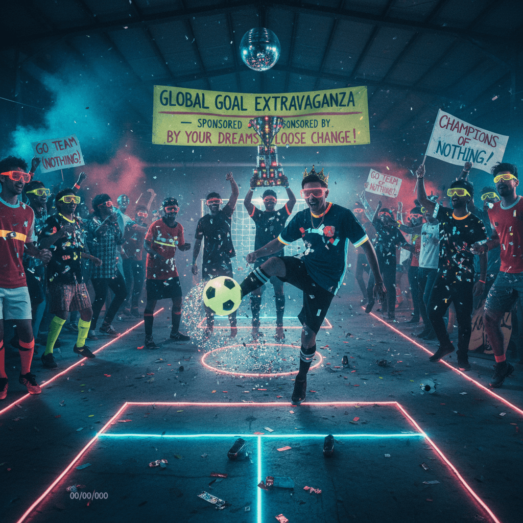 No budget World Cup video energy meets neon rave fever dream