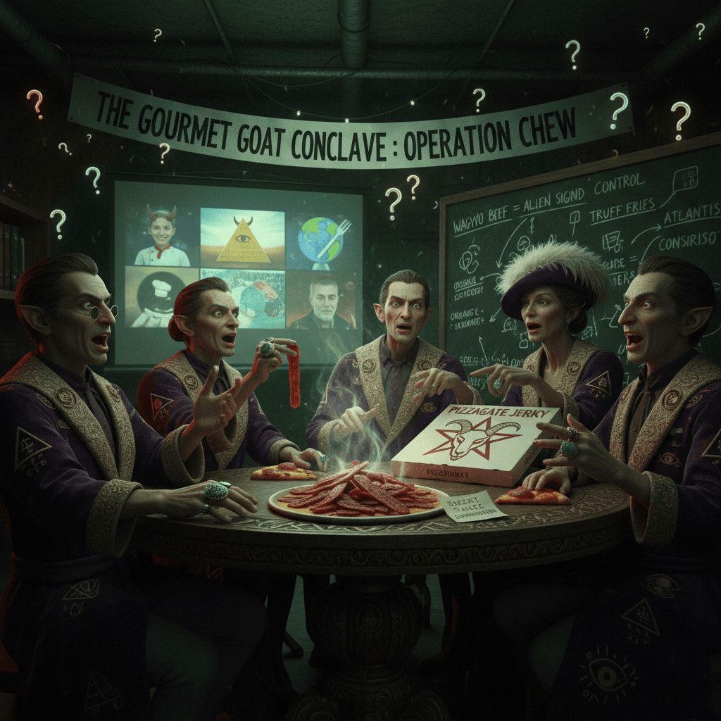 rich people discussing food = obviously sinister code