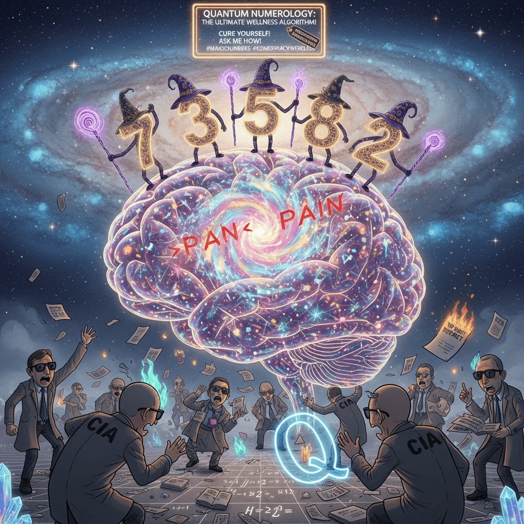 Five digits walk into a brain, cure all pain, CIA in shambles