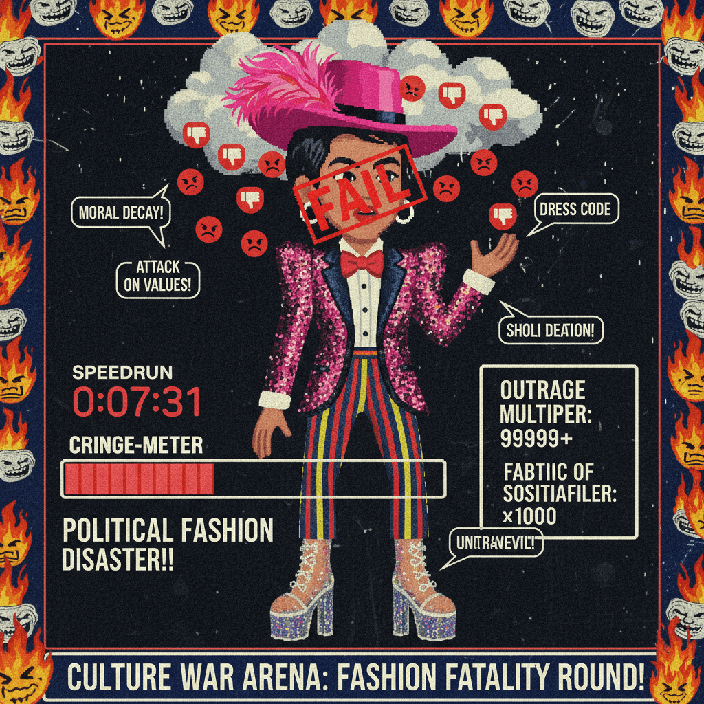 Outrage porn speedrun: elected official bad because fashion choices