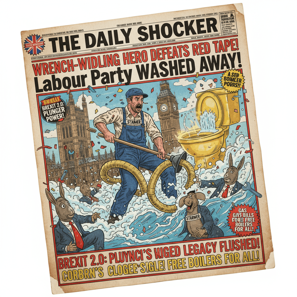 UK tabloid discovers a plumber can defeat Labour, democracy revived